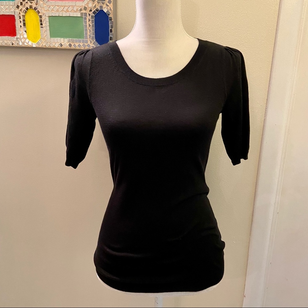 ✨NWT Banana Republic Puff Sleeve Short Sleeve Silk Blend Sweater